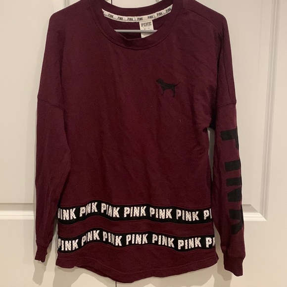 Victoria’s Secret PINK burgandy long sleeve shirt - size XS - Picture 1 of 4